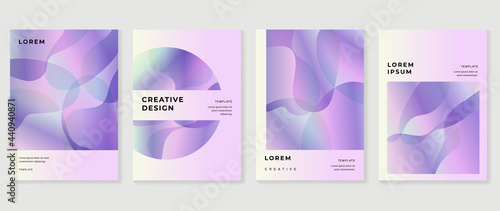 Creative cover design vector set. Watercolor book cover design, Abstract art design with colorful watercolor background. Can be use for poster, wall arts, magazine, brochure , banner and website.