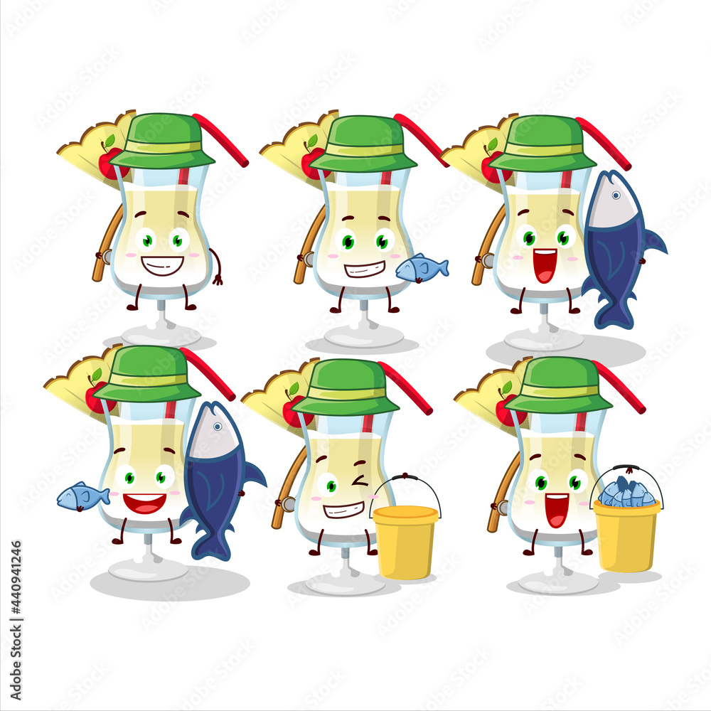 A fisherman pina colada cartoon picture catch a big fish A fisherman pina colada cartoon picture catch a big fish