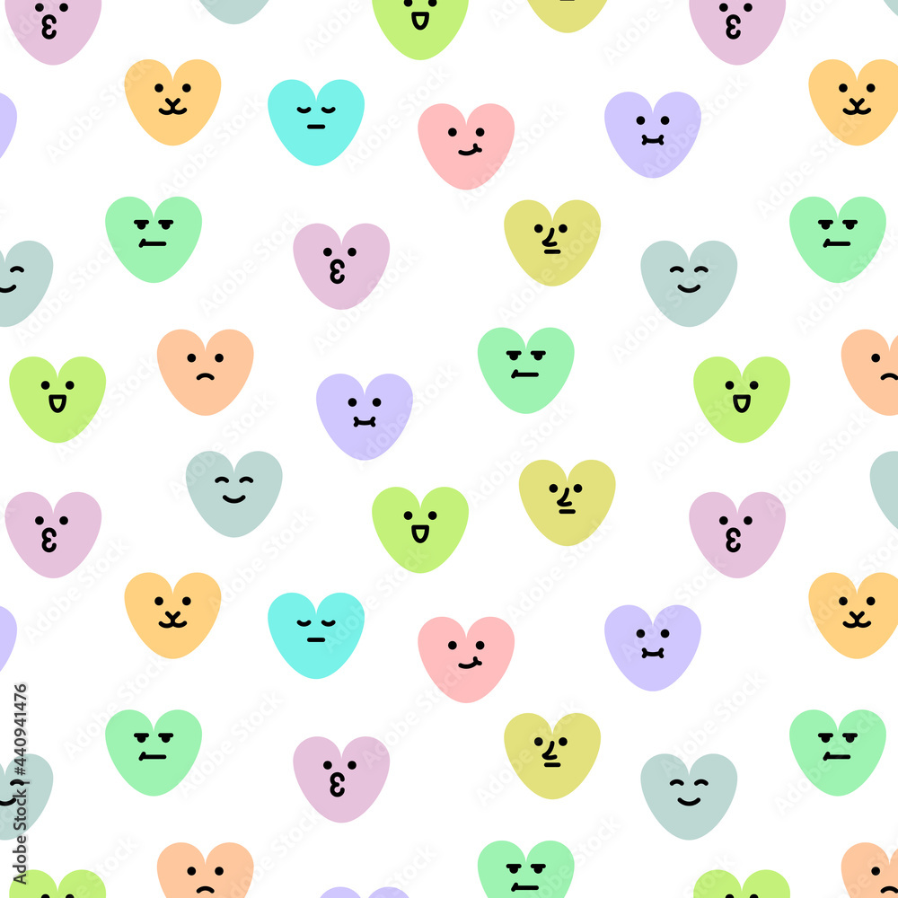 Hearts. Vector pattern in bold line style Hearts. Vector pattern in bold line style