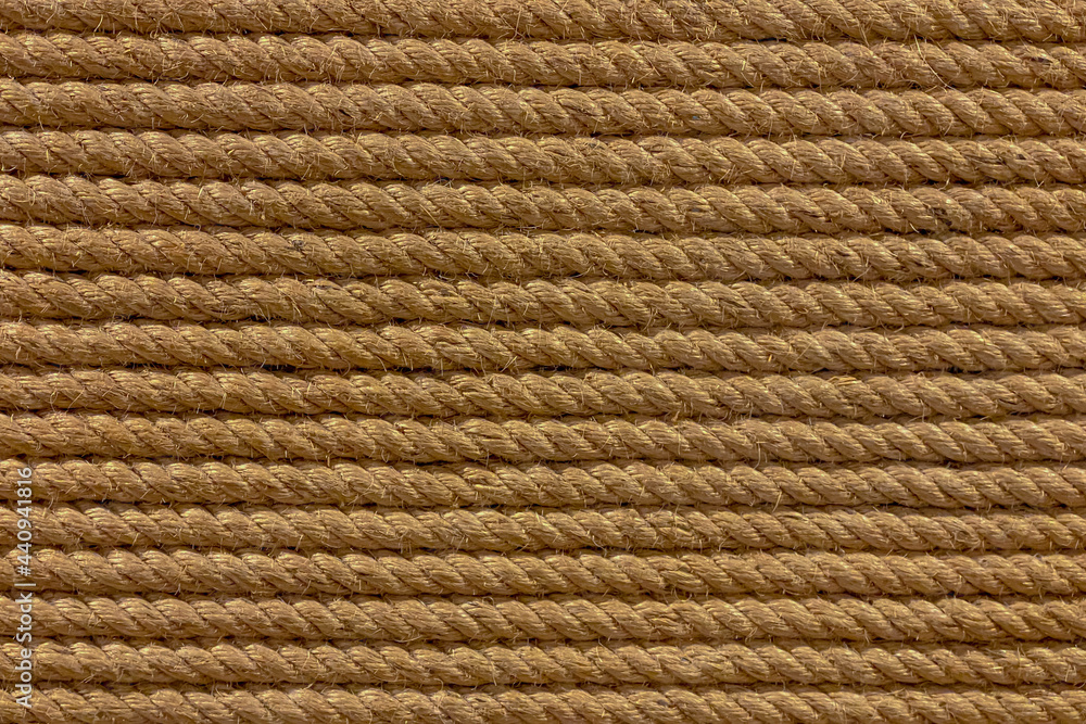 Seamless pattern of straw rope, Layer in a horizontal line, Abstract  repeating background, Old brown marine rope texture, Can be used as gift  wrap, Backdrop for display or montage your products. Photos