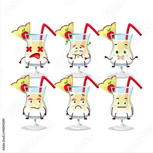 Pina colada cartoon character with nope expression
