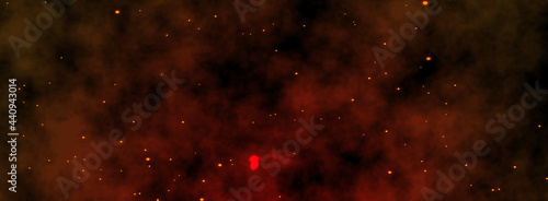 Fire embers particles over black background.  Fire sparks background.  Abstract dark glitter fire particles lights.