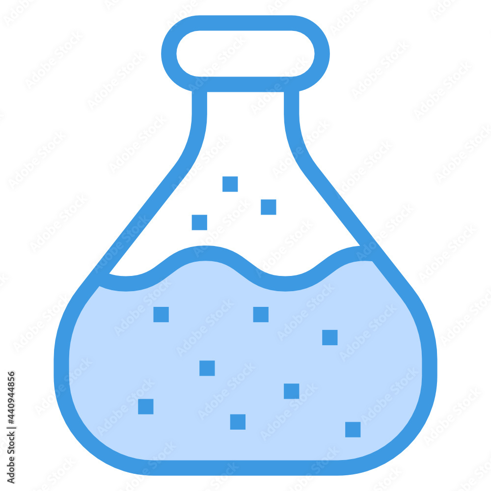 Flask blue outline icon