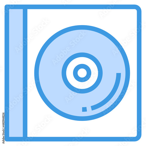 CD blue outline icon