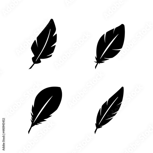 Set line icons of feather