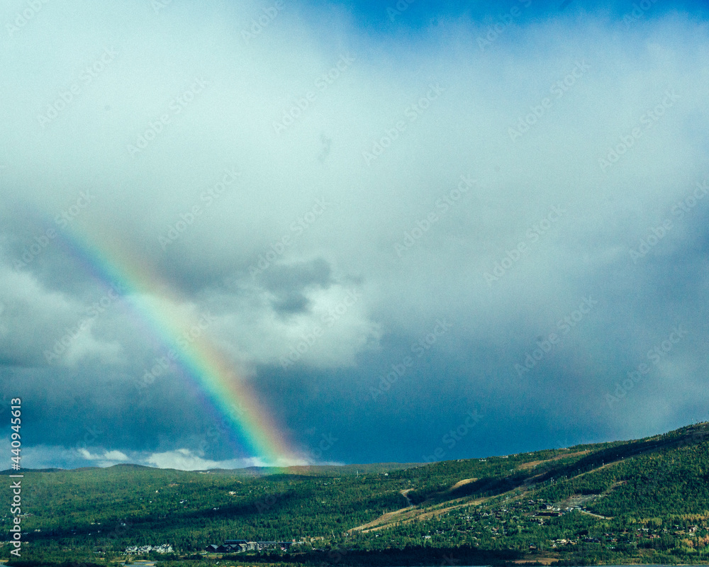 rainbow over the mountains