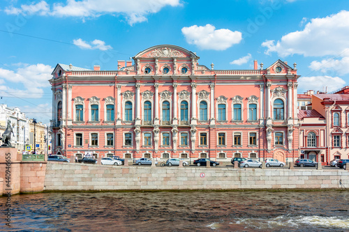 Beloselsky Belozersky Palace at intersection of Nevsky prospekt and Fontanka river, Saint Petersburg, Russia