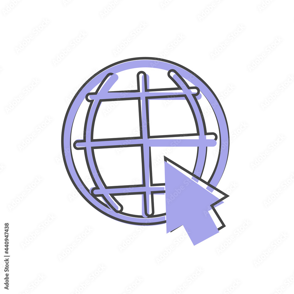 Web internet icon on cartoon style on white isolated background. Layers grouped for easy editing illustration. For your design. Web internet icon on cartoon style on white isolated background. Layers grouped for easy editing illustration. For your design.