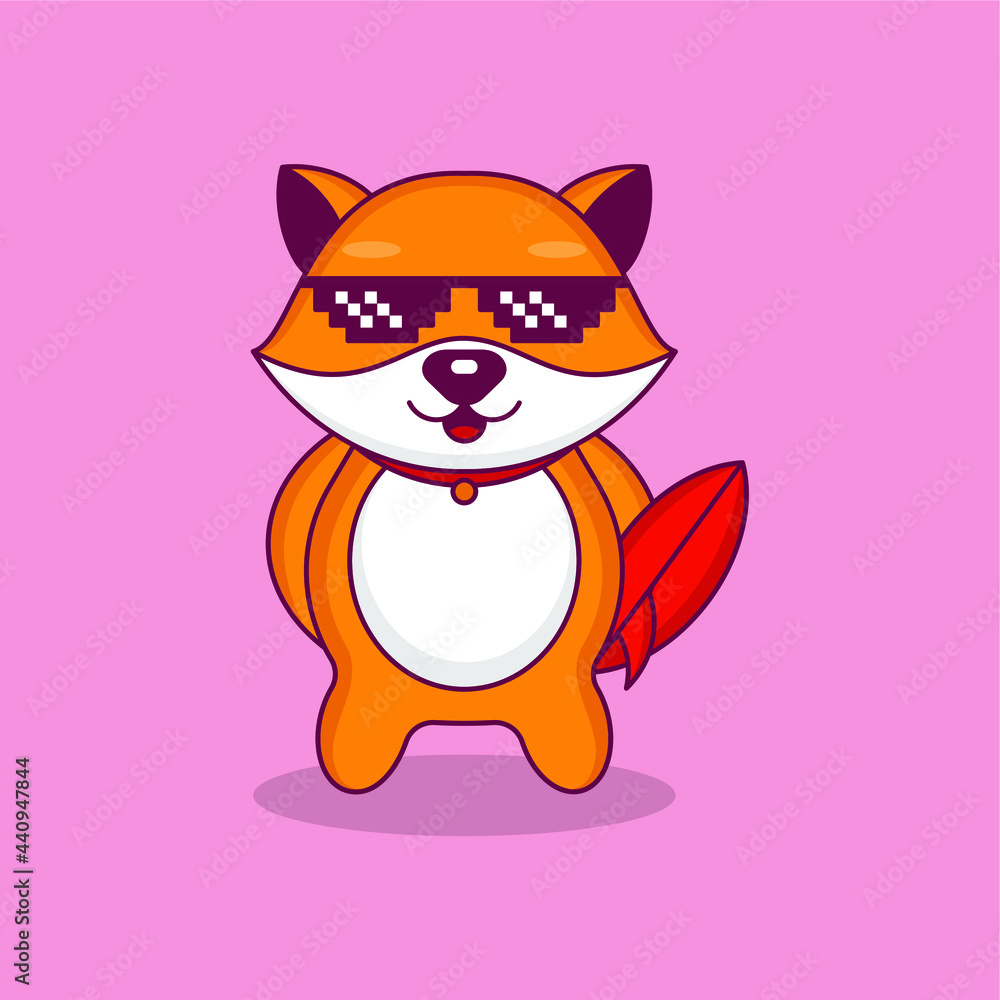 Cute Cat Ready to Surf in Summer Cartoon Vector Cute Cat Ready to Surf in Summer Cartoon Vector