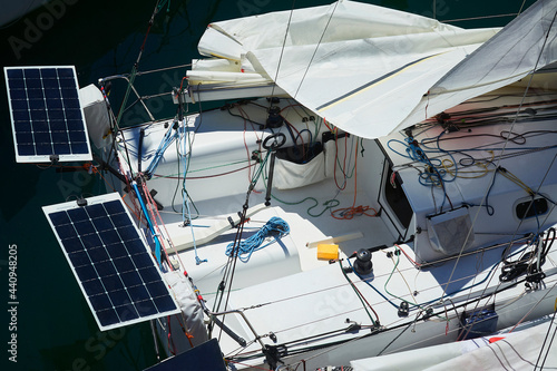 solar photovoltaic panel on yacht