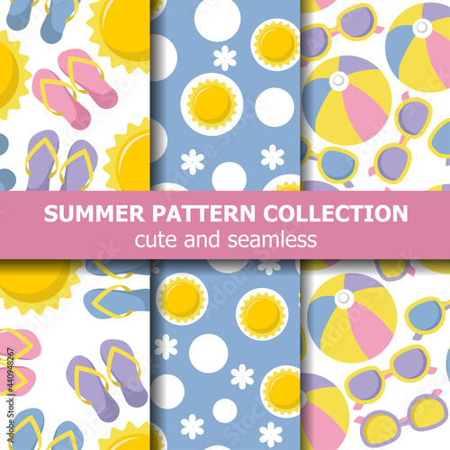 Summer pattern collection with beach theme. Summer banner