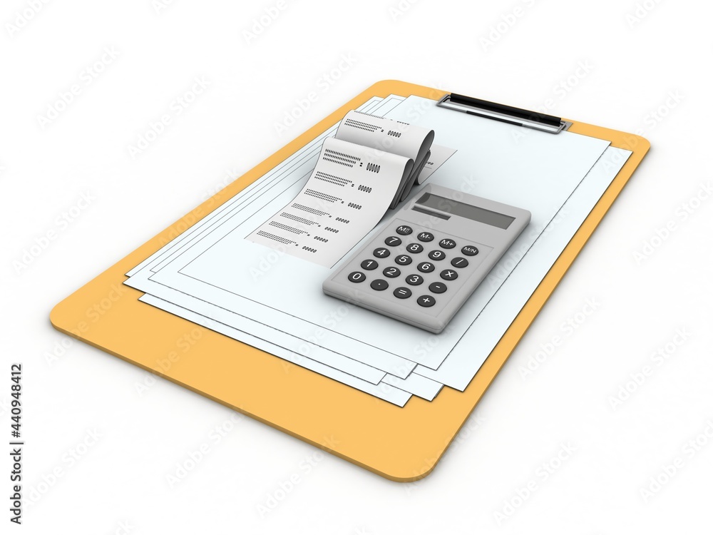 3d rendering Calculator with bill
3d rendering Calculator with bill