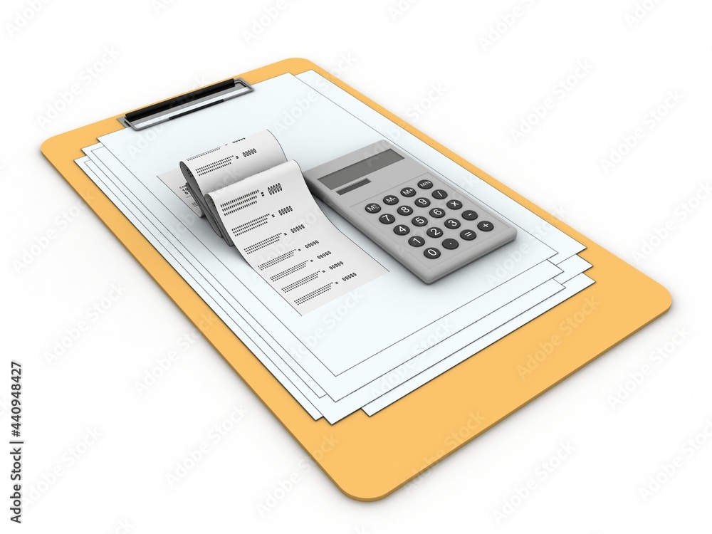 3d rendering Calculator with bill
3d rendering Calculator with bill