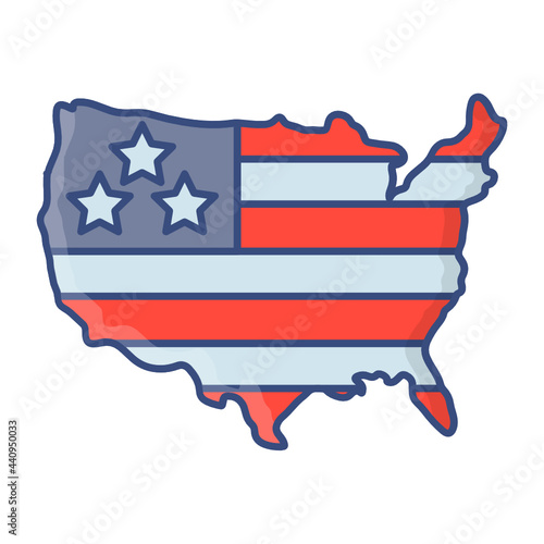 North America Map Concept Vector Icon Design, US Independence Day Symbol, USA federal holiday Sign, Memorial or Patriot Day Stock illustration