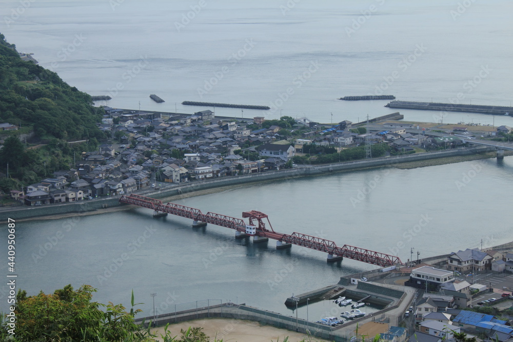 愛媛県　長浜大橋展望台から見た長浜大橋