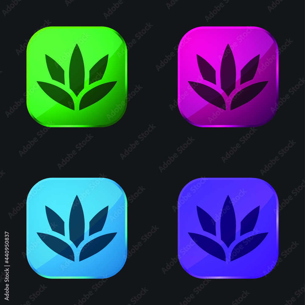 Agave four color glass button icon