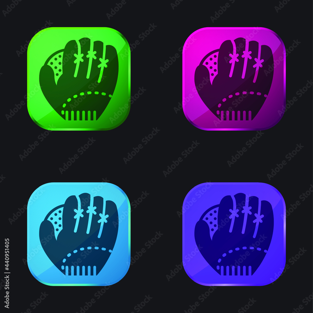 Obraz premium In Black Version four color glass button icon
