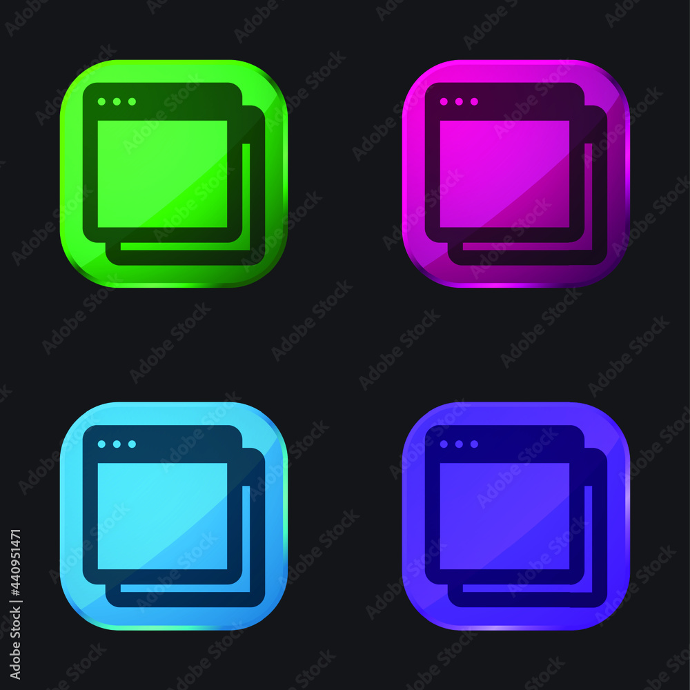 App four color glass button icon App four color glass button icon