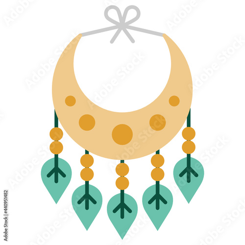 turquoise necklace for women Concept, Authentic bead tribe pendant  Vector color Icon Design, Native American culture and traditions Symbol, United States Social Sign, US Arts and literature Stock ill