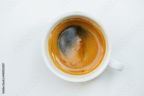 Aerial view of hot coffee