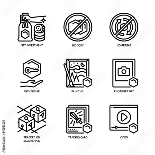 Non-Fungible Token Icon Set