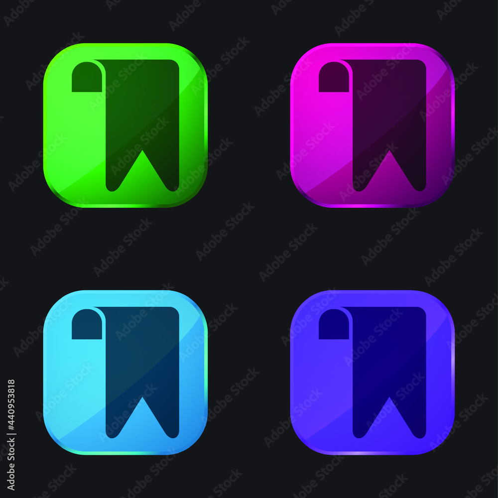 Bookmark four color glass button icon Bookmark four color glass button icon