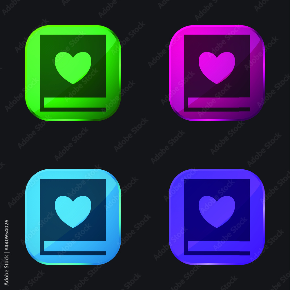 In Black Version four color glass button icon In Black Version four color glass button icon