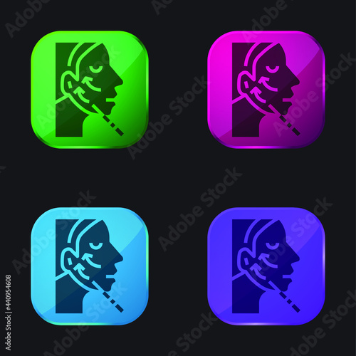 Botox four color glass button icon