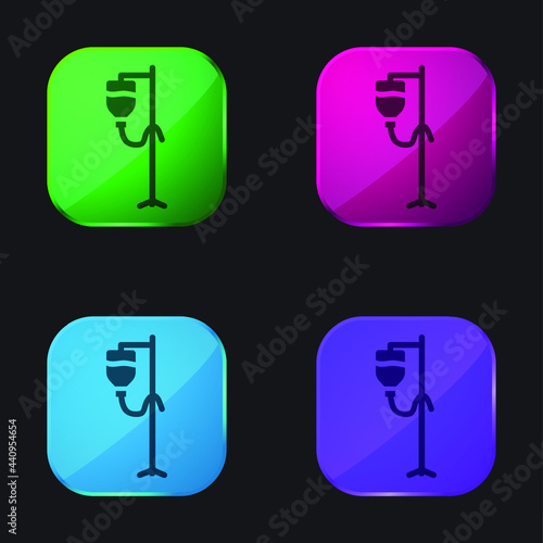 Blood Transfusion four color glass button icon