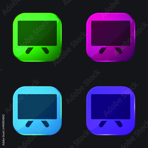 Blank Blackboard four color glass button icon