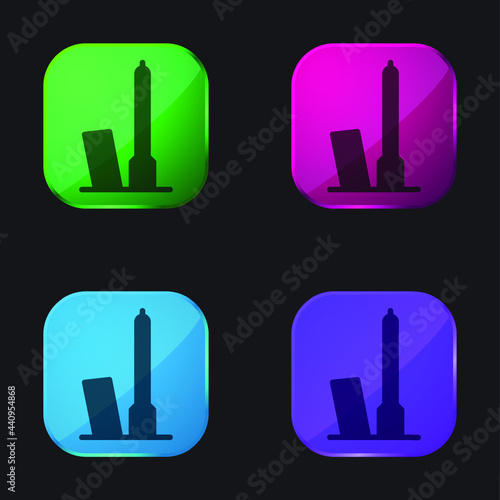 Bologna four color glass button icon
