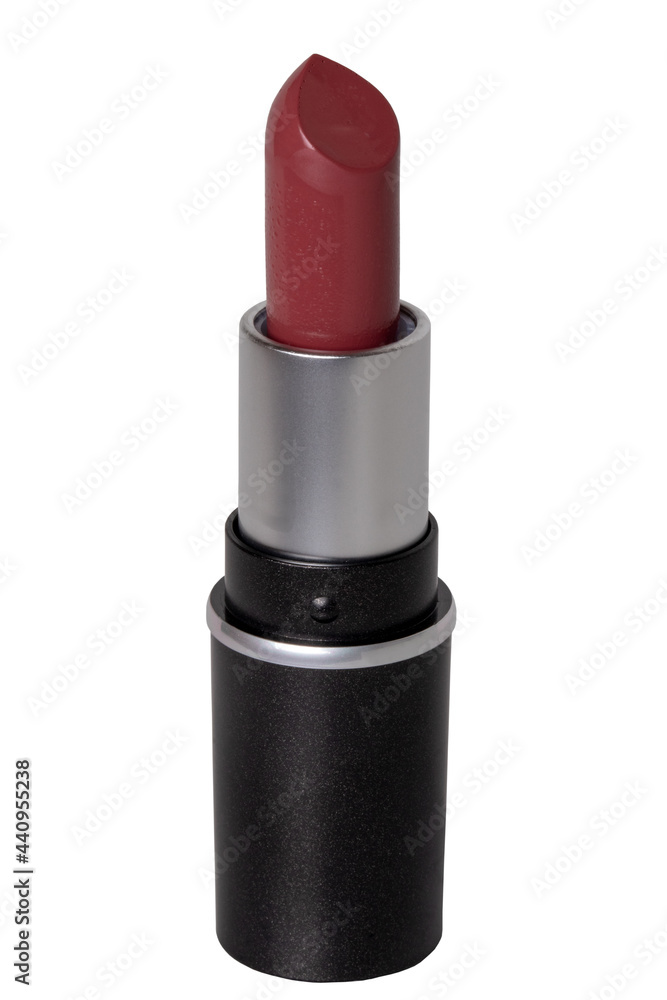 Lipstick isolated. Closeup of a elegant black silver red lipstick isolated on a white background. Make-up and beauty concept. Macro. Clipping path. Lipstick isolated. Closeup of a elegant black silver red lipstick isolated on a white background. Make-up and beauty concept. Macro. Clipping path.