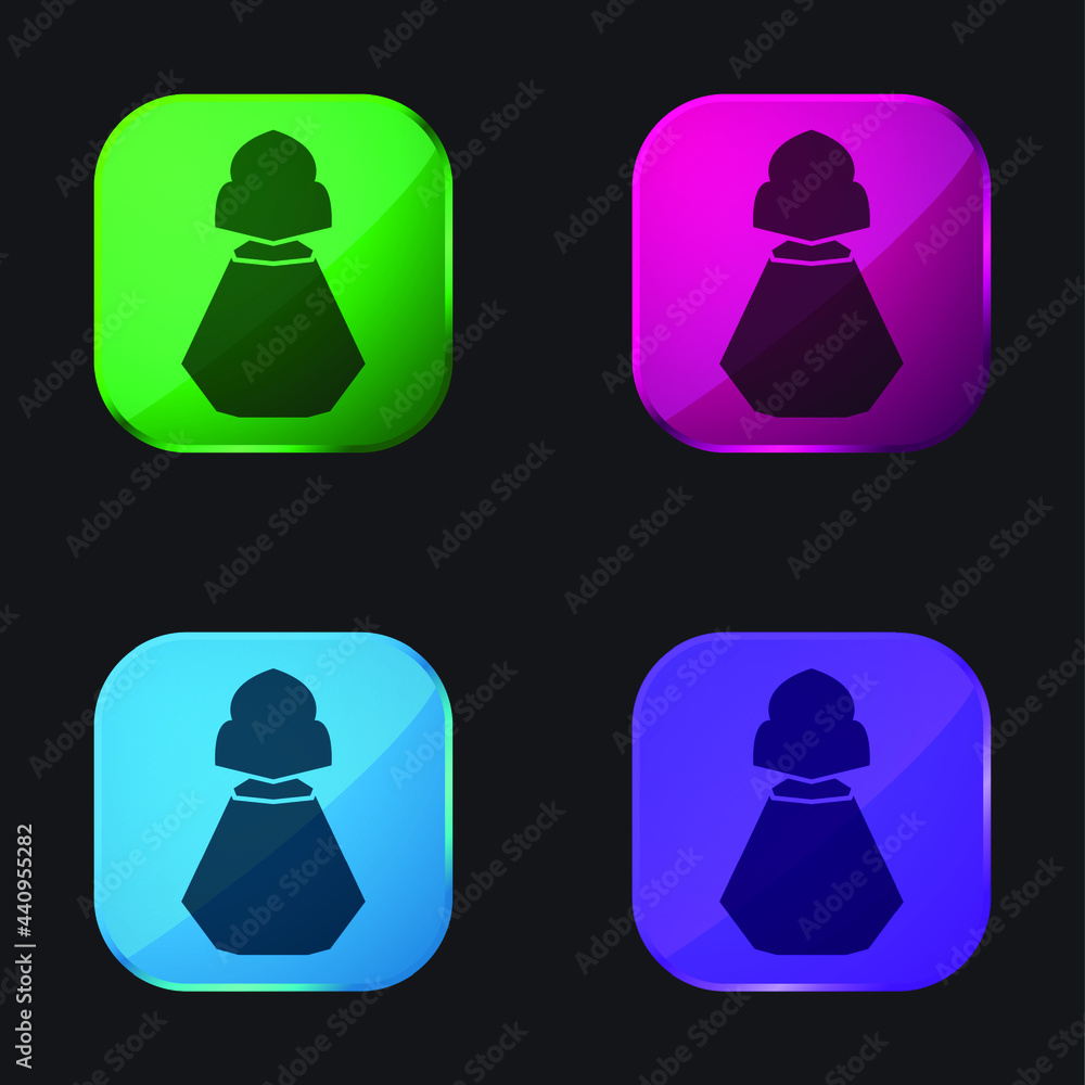 Bottle Black Elegant Silhouette four color glass button icon Bottle Black Elegant Silhouette four color glass button icon