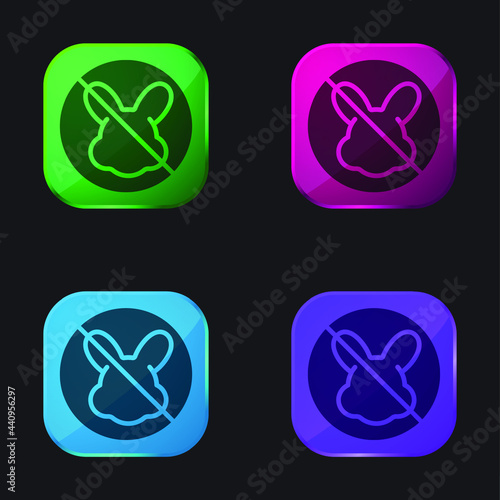 Animal Cruelty four color glass button icon