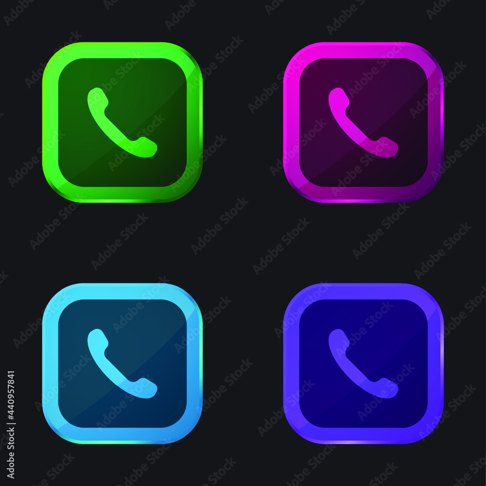 Apple four color glass button icon Apple four color glass button icon