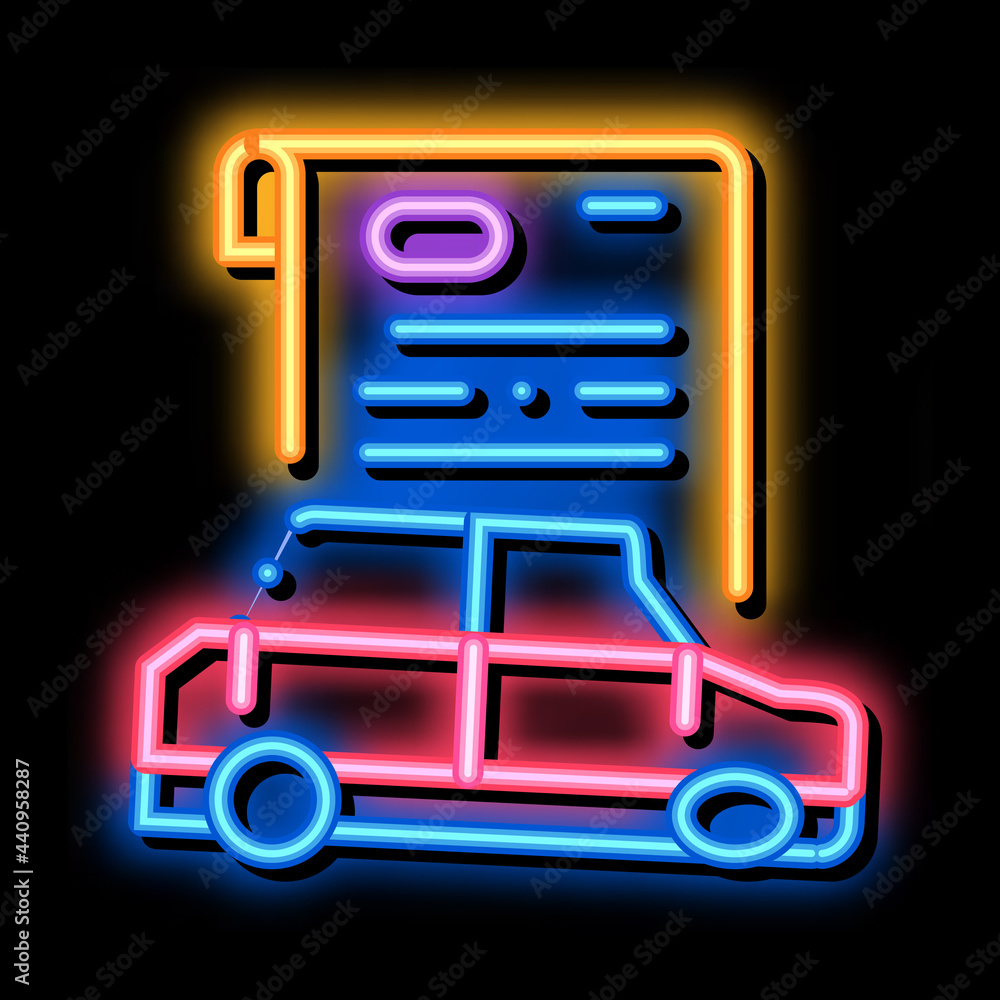 car insurance neon light sign vector. Glowing bright icon car insurance sign. transparent symbol illustration car insurance neon light sign vector. Glowing bright icon car insurance sign. transparent symbol illustration