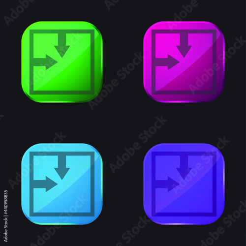 Free Download Absolute Position four color glass button icon - GFXLoad