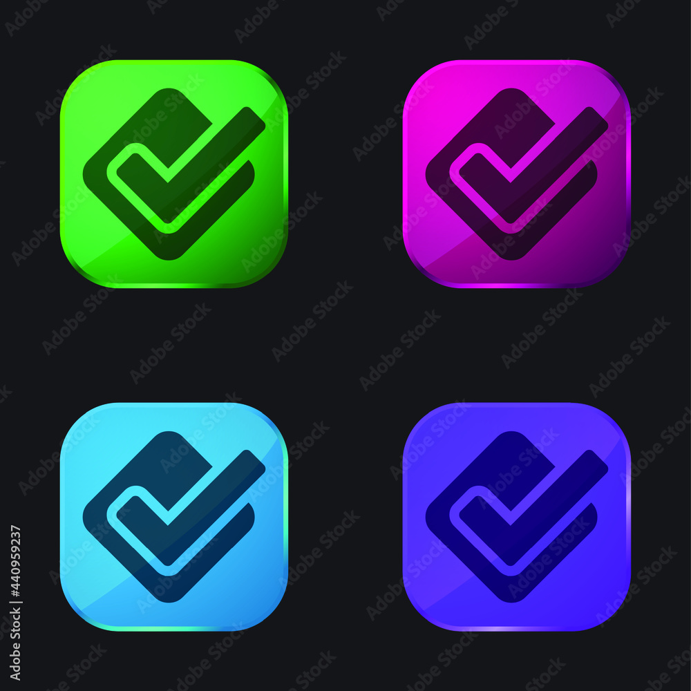 Accept four color glass button icon Accept four color glass button icon