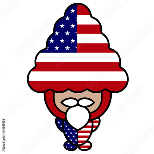 old man mascot cartoon character vector illustration with american independence day concept © Kristian