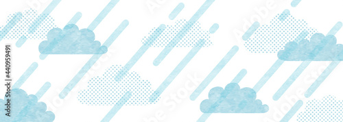 POPな雨の背景イラスト