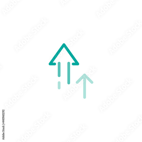 Free Download two blue arrows up on white background. Launch, upgraid icon. - GFXLoad