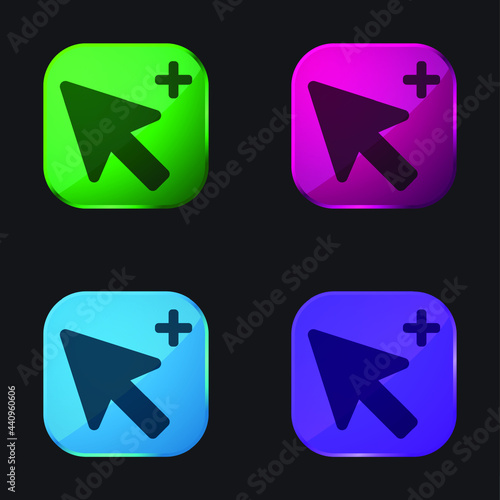 Add Selection Cursor four color glass button icon