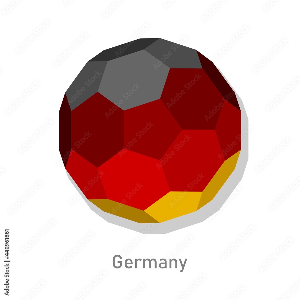 Fototapeta premium 3D soccer ball with Germany team flag.