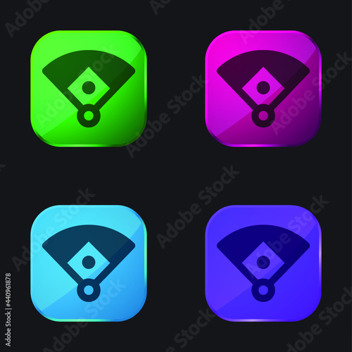Baseball Diamond four color glass button icon