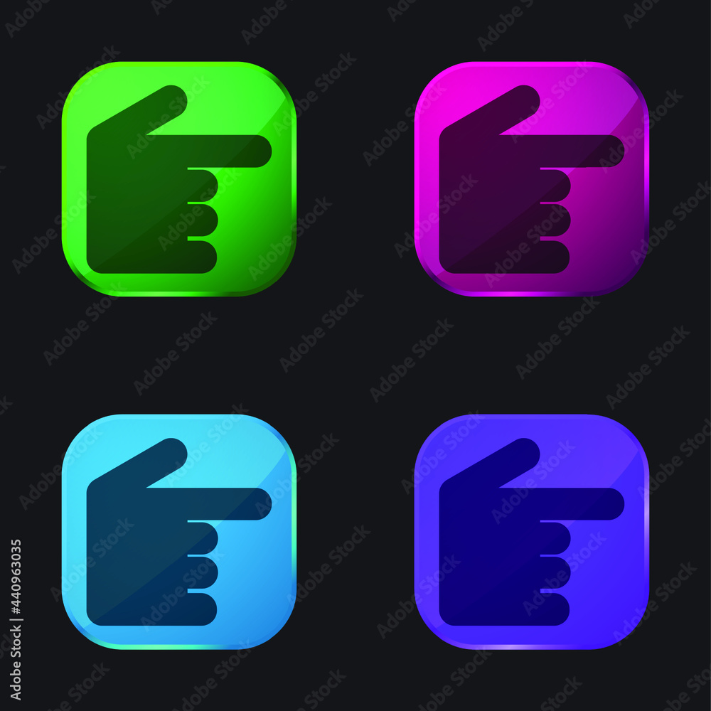 In Black Version four color glass button icon In Black Version four color glass button icon