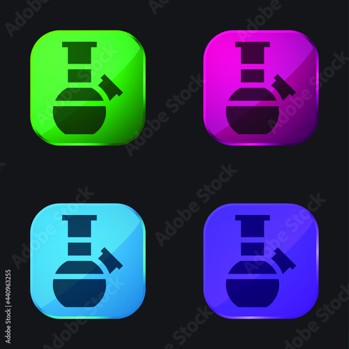 Bong four color glass button icon