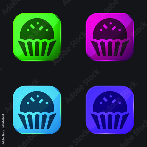 Bonbon four color glass button icon