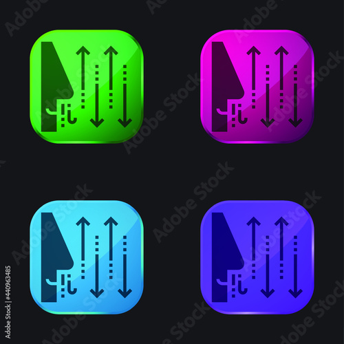 Breathing four color glass button icon