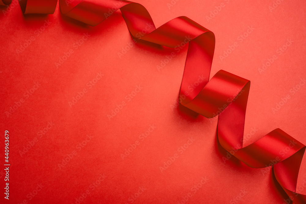 Red ribbon poster background