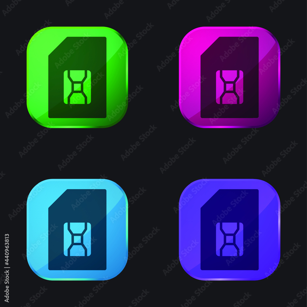 Big SIM Card four color glass button icon Big SIM Card four color glass button icon